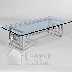 Stainless Steel and Glass Coffee Table Photo