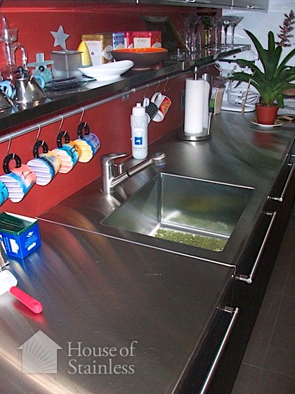 Stainless Steel Counterops With Integrated Sinks Photo